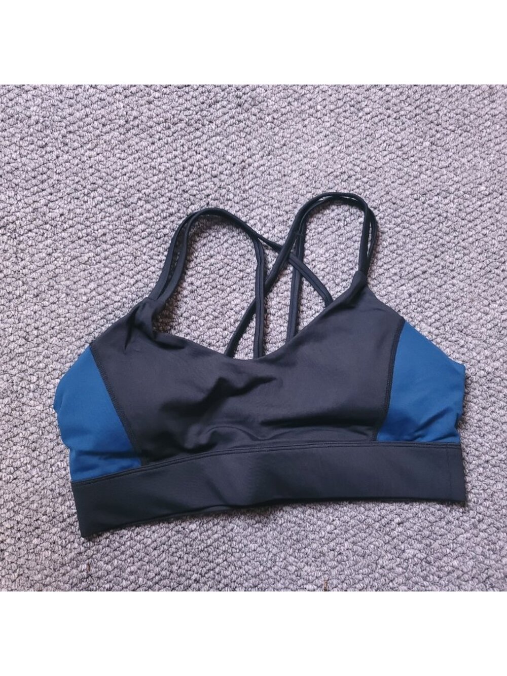 Evree Barbella Sports Bra  Womens L Large Blue Padded Dual Strap Crossback Gym